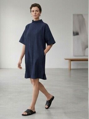 COS | Dresses | Cos Voluminous 0 Cotton Poplin Dress In Blue White Striped  Size 12 | Poshmark